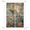 Papier decoupage morwowy FPA1009, Seria Inspired by Klimt, zloto, dekoracyjne wzory, kamienie szlachetne, mozaiki, motywy secesyjne * Mulberry decoupage paper FPA1009, gold, decorative patterns, gemstones, mosaics, Art Nouveau motifs *Papel de decoupage M